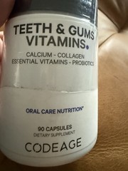 Codeage Teeth & Gums Vitamins – Calcium Grass-Fed Collagen Probiotics Oral Care