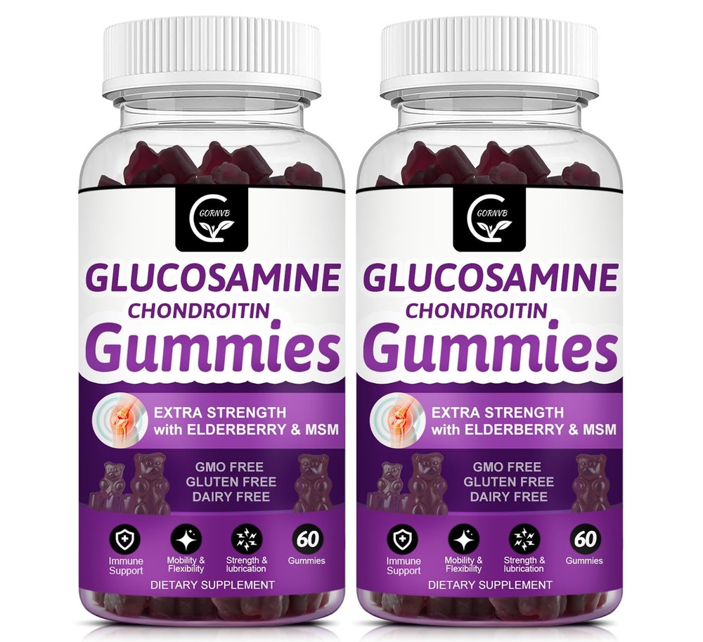 GORNVB Glucosamine Chondroitin Gummies with MSM & Elderberry Extra Strength …