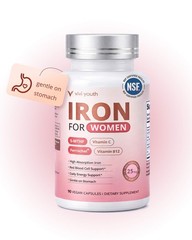 Gentle Iron Supplement for Women, HighAbsorption Ferrochel® Iron Bisglycinate…
