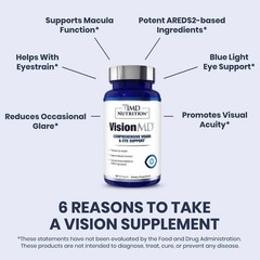 3x Nutrition 1MD Vision Dietary Eye Vitamin CARMIS Eye MD Supplement 30 Softgels