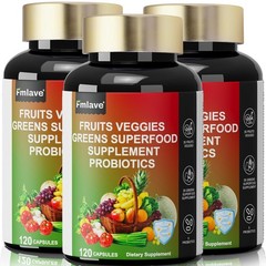 3pcs 70 Fruits and Veggies Whole Food Supplement w/ Probiotics for Gut 360 Count