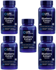 5 PACK Life Extension Blueberry Extract for Healthy DNA Function 60 Veg Capsules