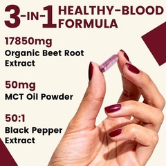 NUISM Organic Beet Root Capsules Beetroot Extract 17850mg 211 Concentrate Be…