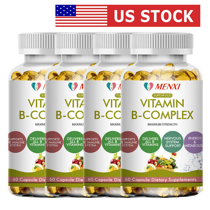 Vitamin B Complex Supplement 8 Super B Vits 60 Capsules with Inositol, Choline