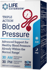 TAKE OFF $24! THREE PACK Life Extension Triple Action Blood Pressure 60 veg tab