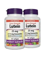 Webber Naturals Lutein 25 mg with Zeaxanthin 5 mg, Pack of 2 (2 x175 Capsules）
