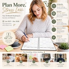 2027-2028 Monthly Planner, Jan 2027-Dec 2028, 8.6″ x 11″ Large Monthly Calendar
