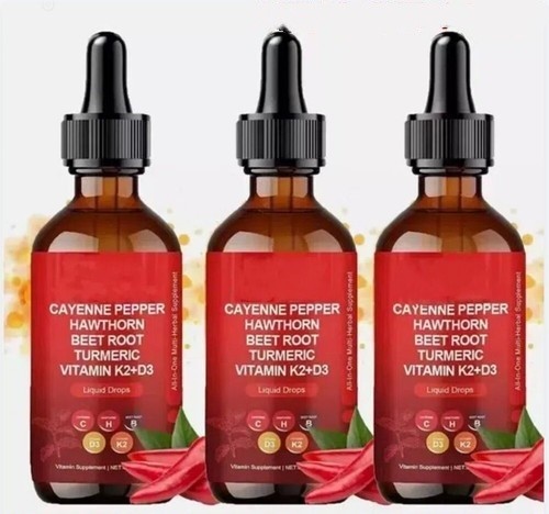 Vascu Flow Cayenne Pepper Liquid Hawthorn Drops Root Vitamin Premium
