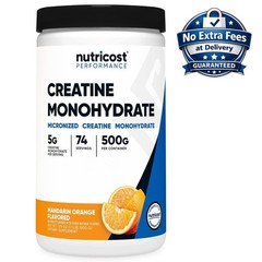 Creatine Monohydrate Powder Micronized 500g Mandarin Orange Flavor Vegan