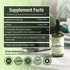 1-3 Bottles Chlorophyll Liquid Drops Deodorant for Detox and Digestive Health