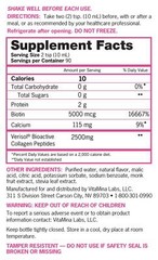 Zena Liquid Collagen + Biotin, 2500mg of Bioactive Collagen Peptides and 5000mcg