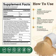 16 Mushroom Supplement Powder with 17,300mg, 90 Day Servings Mushroom Coffee …