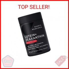 Sports Research Vegan Lutein + Zeaxanthin (20mg) with Organic Coconut Oil for Be