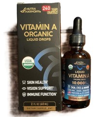 Nutra Harmony Vitamin A Organic Liquid Drops for Skin, Vision & Immune Support