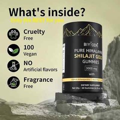 Himalayan Shilajit GOLD Gummies, Organic, Extremely Potent 3000 mg, Fulvic Acid