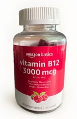 Amazon Basics Vitamin B12 3000 mcg Vegan Raspberry Gummies 100 ct -2 PK EX 9/26