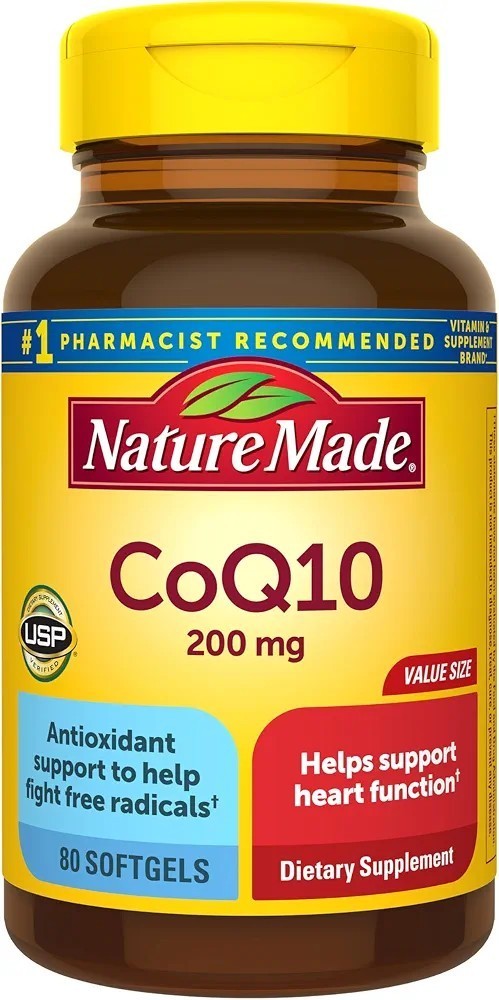 Nature Made CoQ10 200mg Dietary Supplement – 80 Softgels – Exp 02/29