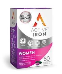 ACTIVE IRON Supplement 25mg + Multivitamin for Women 30 Capsules & 30 Tablets