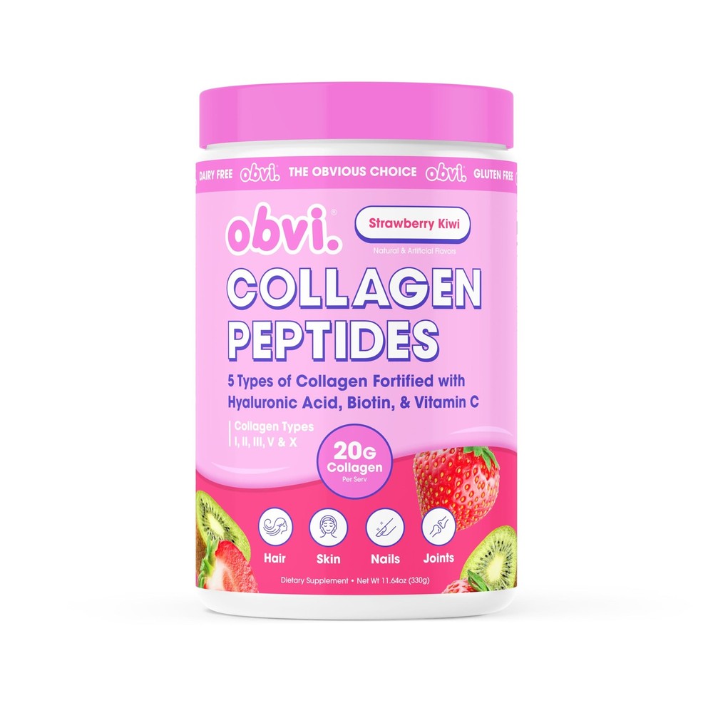 Obvi Collagen Peptides Strawberry Kiwi