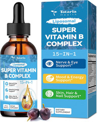 Liposomal Vitamin B Complex Drops B1 B2 B3 B5 B6 B7 B12 Choline Inositol Folate