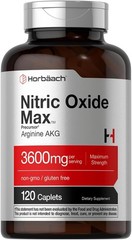 Horbäach Nitric Oxide Max 3600mg | 120 Caplets | with Arginine AAKG for Men and