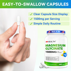 Magnesium Glycinate 1500mgSupports Muscle, Sleep & Immune Health, 240 Caps
