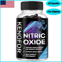 Nitric Oxide L-Arginine Pre Workout+Testosterone Booster,Men’s,Test 120Capsules