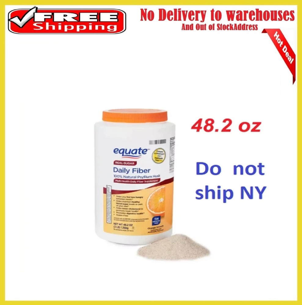Equate Daily Fiber Orange Smooth Fiber Powder, 48.2 oz. ( Fast Free Shipping )