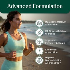 All Natural Vitamin D3+K2(MK-7) Liquid Drops, MCT Oil, Immune Support, 1 fl oz
