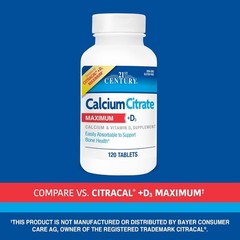Easily Absorbable Calcium with Vitamin D3 – 120 Count Gluten-Free Tablets