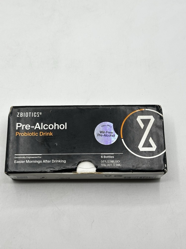 ZBiotics Pre-Alcohol Probiotic Drink 6 Bottles 0.47 oz Each BB 08/2027