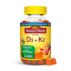 Nature Made Vitamin D3 K2 Gummies, D 50 Count (Pack of 1), Orange