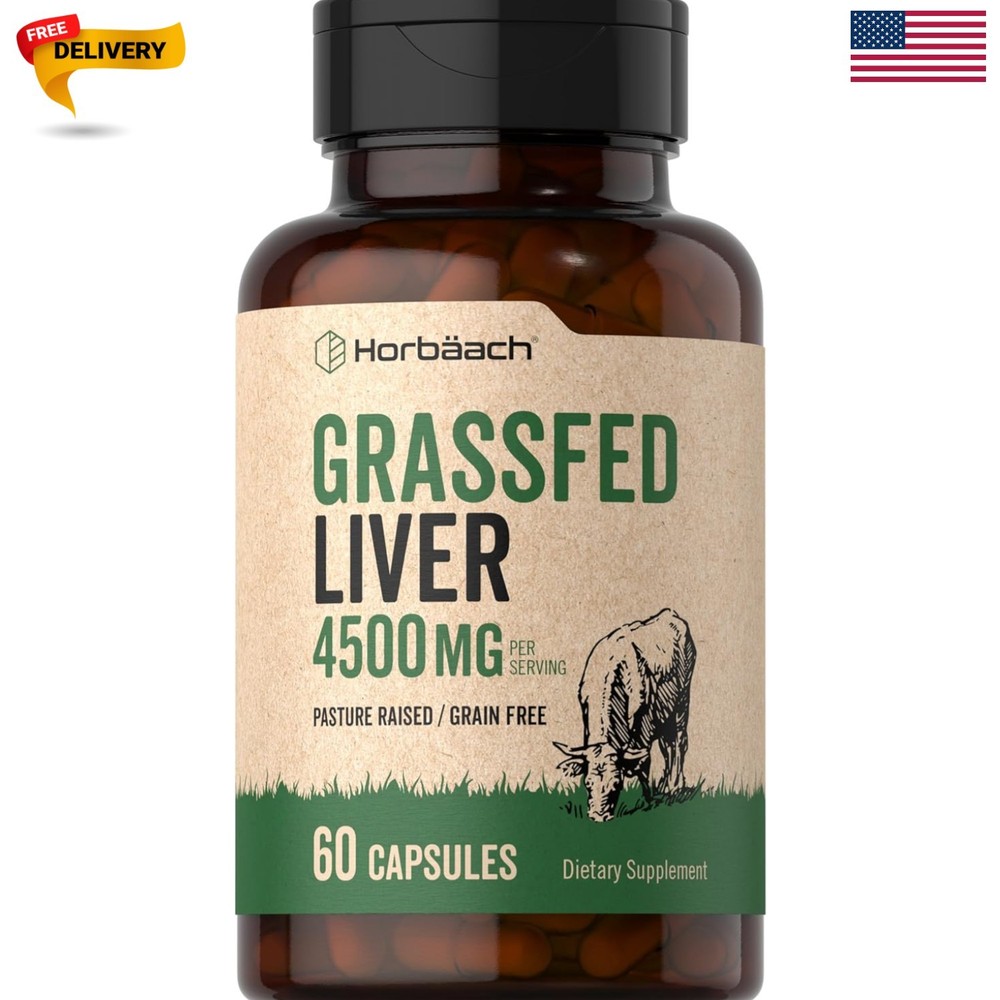 Grass Fed Beef Liver | 4500mg | 60 Capsules | Desiccated, Pasture Raised, Gra…