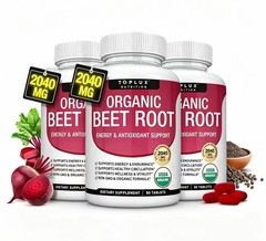 Toplux Natural Beet Root 2040mg 90 Tablets 1/2/3 Pack Energy Circulation Enhance