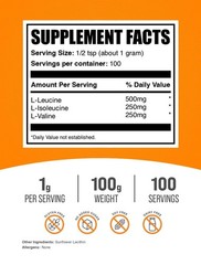 Unflavored Bcaa Powder 3.5 Ounce 211 Ratio For Strength And Performance Goals