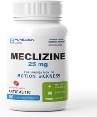 PUREGEN LABS MECLIZINE 25 mg Antiemetic 200 chewable Tablets 1 pk