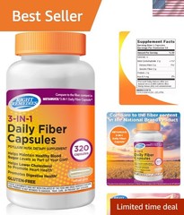 Daily Psyllium Husk Capsules 500mg – Gluten-Free Fiber Supplement, 320 Count