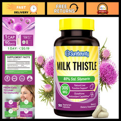 Organic Milk Thistle Extract 80% Silymarin – Liver Detox Support, Non-GMO, 90 Ve