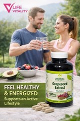 Grapeseed Extract 400mg 240 Capsules Antioxidant Support Vitis Vinifera NOM GMO