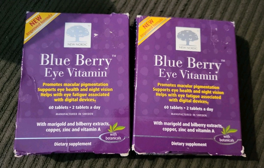 (2) New Nordic Blue Berry Eye Vitamin (60 Tabs Each) ~EXP: 9/26
