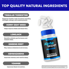 Alpha Boost Advanced Supplement for Men with Natural Ingredients 60 Capsules