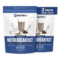 2x NutriBreakfast Protein Made With Collagen Type I & III+ MCT Oil Chocolate