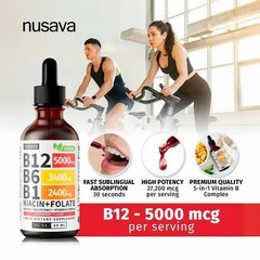 (1-PACK) Vitamin B12 Liquid Supplement Dropswith B6, B1, Niacin & Folate -Edible