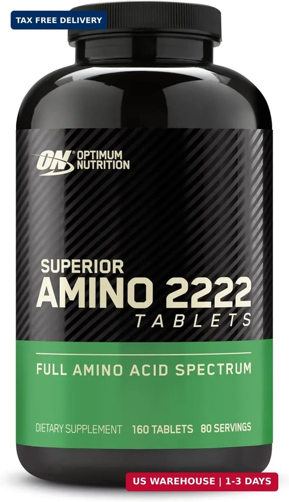 Optimum Nutrition Superior Amino 2222 Tablets, Complete Essential Amino Acids, E