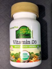 Natures Plus Source of Life Garden Vitamin D3-60 Vegan Capsules – Exp. 9/2027