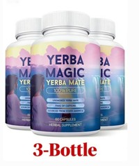 Brainista Yerba Magic: 100% Pure Unsmoked Yerba Mate, 75mg Caffeine, 60 Capsules