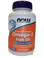 NOW Foods Molecularly Distilled Omega-3 Fish Oil 1,000 mg 100 Softgels