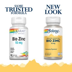 Solaray Bio Zinc 15 mg | Triple Zinc Complex | 100 VegCaps