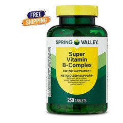 Spring Valley Super Vitamin B-Complex, 250 Count, Dietary Supplement Tablets for