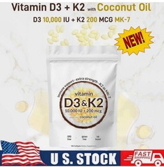 Micro Ingredients Vitamin D3 K2 Coconut oil 300 Softgels Dietary Supplement